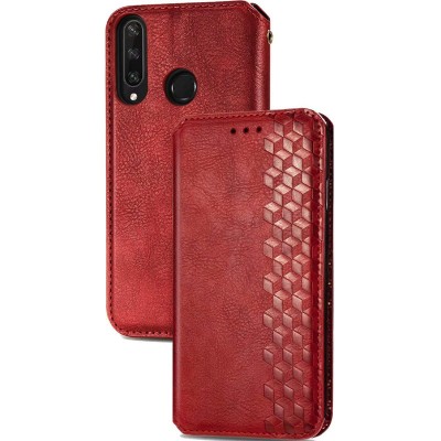 Кожаный чехол книжка GETMAN Cubic (PU) для Huawei Y6p Красный Кожаный чехол книжка GETMAN Cubic (PU) для Huawei Y6p Красный