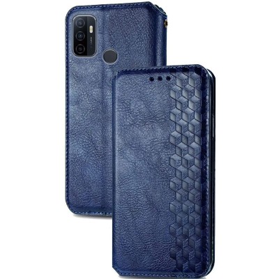 Кожаный чехол книжка GETMAN Cubic (PU) для Oppo A53 / A32 / A33 Синий Кожаный чехол книжка GETMAN Cubic (PU) для Oppo A53 / A32 / A33 Синий