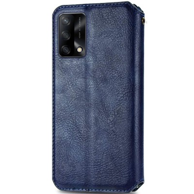 Кожаный чехол книжка GETMAN Cubic (PU) для Oppo A74 4G Синий Кожаный чехол книжка GETMAN Cubic (PU) для Oppo A74 4G Синий