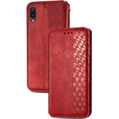 Кожаный чехол книжка GETMAN Cubic (PU) для Samsung Galaxy A02 Красный Кожаный чехол книжка GETMAN Cubic (PU) для Samsung Galaxy A02 Красный