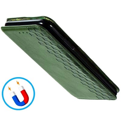 Кожаный чехол книжка GETMAN Cubic (PU) для Samsung Galaxy A02s / M02s Зеленый Кожаный чехол книжка GETMAN Cubic (PU) для Samsung Galaxy A02s / M02s Зеленый