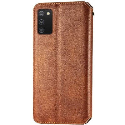 Кожаный чехол книжка GETMAN Cubic (PU) для Samsung Galaxy A02s / M02s Коричневый Кожаный чехол книжка GETMAN Cubic (PU) для Samsung Galaxy A02s / M02s Коричневый