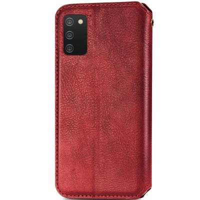 Кожаный чехол книжка GETMAN Cubic (PU) для Samsung Galaxy A02s / M02s Красный Кожаный чехол книжка GETMAN Cubic (PU) для Samsung Galaxy A02s / M02s Красный