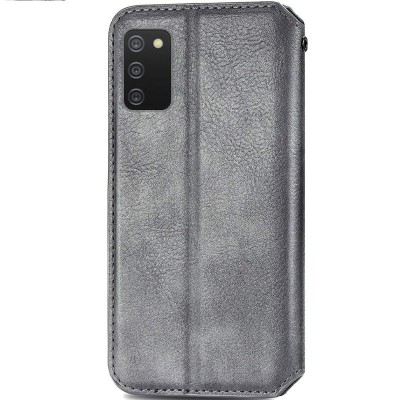 Кожаный чехол книжка GETMAN Cubic (PU) для Samsung Galaxy A02s / M02s Серый Кожаный чехол книжка GETMAN Cubic (PU) для Samsung Galaxy A02s / M02s Серый