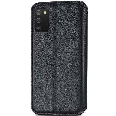 Кожаный чехол книжка GETMAN Cubic (PU) для Samsung Galaxy A02s / M02s Черный Кожаный чехол книжка GETMAN Cubic (PU) для Samsung Galaxy A02s / M02s Черный