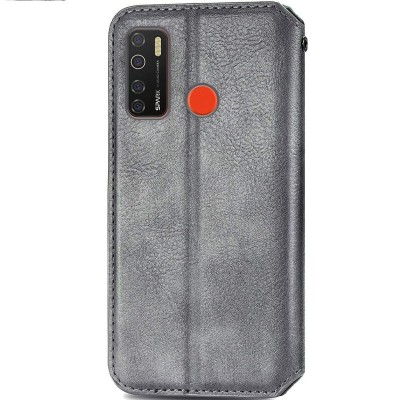 Купити Кожаный чехол книжка GETMAN Cubic (PU) для TECNO Spark 5 Pro Серый Купити Кожаный чехол книжка GETMAN Cubic (PU) для TECNO Spark 5 Pro Серый