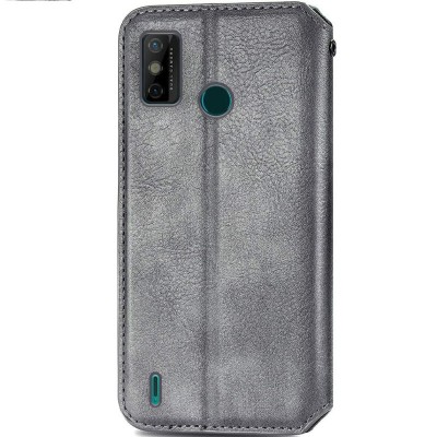 Купити Кожаный чехол книжка GETMAN Cubic (PU) для TECNO Spark 6 Go Серый Купити Кожаный чехол книжка GETMAN Cubic (PU) для TECNO Spark 6 Go Серый