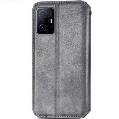 Кожаный чехол книжка GETMAN Cubic (PU) для Xiaomi 11T / 11T Pro Серый Кожаный чехол книжка GETMAN Cubic (PU) для Xiaomi 11T / 11T Pro Серый