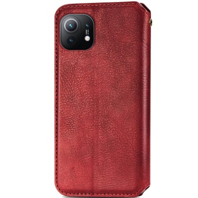 Кожаный чехол книжка GETMAN Cubic (PU) для Xiaomi Mi 11 Красный Кожаный чехол книжка GETMAN Cubic (PU) для Xiaomi Mi 11 Красный