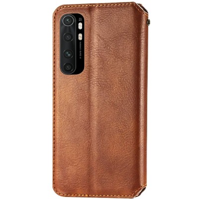 Кожаный чехол книжка GETMAN Cubic (PU) для Xiaomi Mi Note 10 Lite Коричневый Кожаный чехол книжка GETMAN Cubic (PU) для Xiaomi Mi Note 10 Lite Коричневый