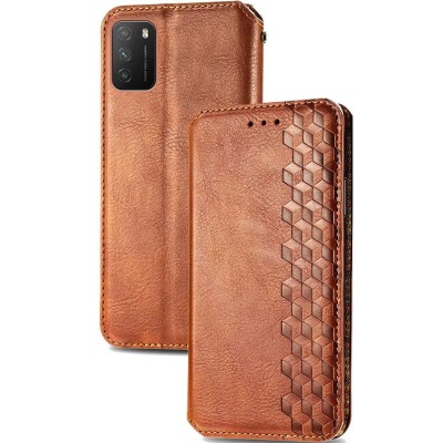 Кожаный чехол книжка GETMAN Cubic (PU) для Xiaomi Poco M3 Коричневый Кожаный чехол книжка GETMAN Cubic (PU) для Xiaomi Poco M3 Коричневый
