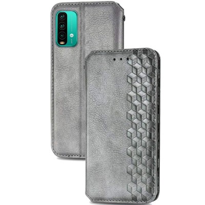 Кожаный чехол книжка GETMAN Cubic (PU) для Xiaomi Redmi Note 9 4G / 9 Power / Redmi 9T Серый Кожаный чехол книжка GETMAN Cubic (PU) для Xiaomi Redmi Note 9 4G / 9 Power / Redmi 9T Серый