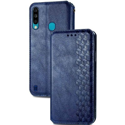 Кожаный чехол книжка GETMAN Cubic (PU) для ZTE Blade A7 Fingerprint (2020) Синий Кожаный чехол книжка GETMAN Cubic (PU) для ZTE Blade A7 Fingerprint (2020) Синий