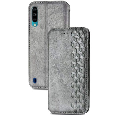 Кожаный чехол книжка GETMAN Cubic (PU) для ZTE Blade A7 Серый