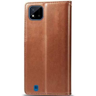 Кожаный чехол книжка GETMAN Gallant (PU) для Realme C11 (2021) Коричневый Кожаный чехол книжка GETMAN Gallant (PU) для Realme C11 (2021) Коричневый