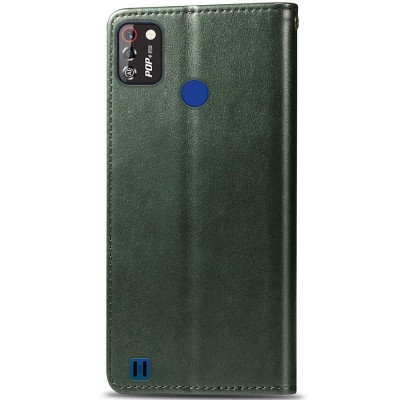 Кожаный чехол книжка GETMAN Gallant (PU) для TECNO POP 4 Pro Зеленый