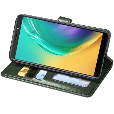 Кожаный чехол книжка GETMAN Gallant (PU) для TECNO POP 4 Зеленый Кожаный чехол книжка GETMAN Gallant (PU) для TECNO POP 4 Зеленый