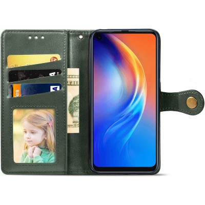 Кожаный чехол книжка GETMAN Gallant (PU) для TECNO Spark 5 Pro Зеленый Кожаный чехол книжка GETMAN Gallant (PU) для TECNO Spark 5 Pro Зеленый