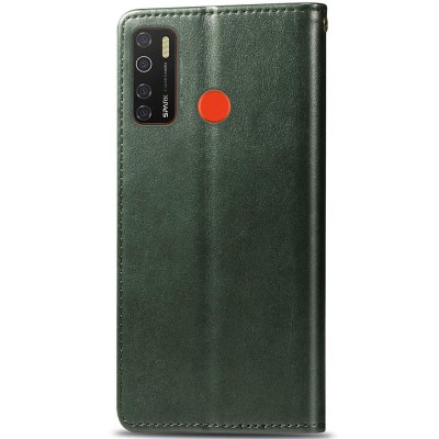 Кожаный чехол книжка GETMAN Gallant (PU) для TECNO Spark 5 Pro Зеленый Кожаный чехол книжка GETMAN Gallant (PU) для TECNO Spark 5 Pro Зеленый