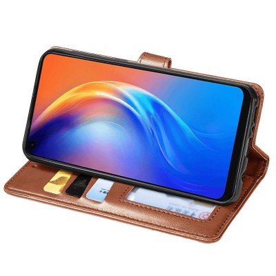 Кожаный чехол книжка GETMAN Gallant (PU) для TECNO Spark 5 Pro Коричневый Кожаный чехол книжка GETMAN Gallant (PU) для TECNO Spark 5 Pro Коричневый