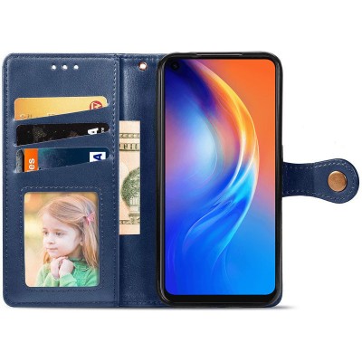 Кожаный чехол книжка GETMAN Gallant (PU) для TECNO Spark 5 Pro Синий Кожаный чехол книжка GETMAN Gallant (PU) для TECNO Spark 5 Pro Синий
