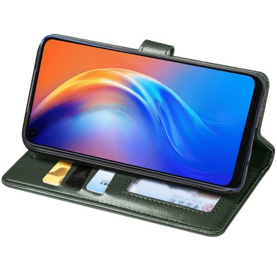 Кожаный чехол книжка GETMAN Gallant (PU) для TECNO Spark 6 Зеленый