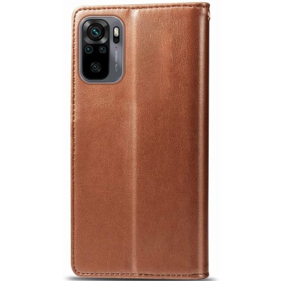 Кожаный чехол книжка GETMAN Gallant (PU) для Xiaomi Redmi Note 10 / Note 10s Коричневый Кожаный чехол книжка GETMAN Gallant (PU) для Xiaomi Redmi Note 10 / Note 10s Коричневый