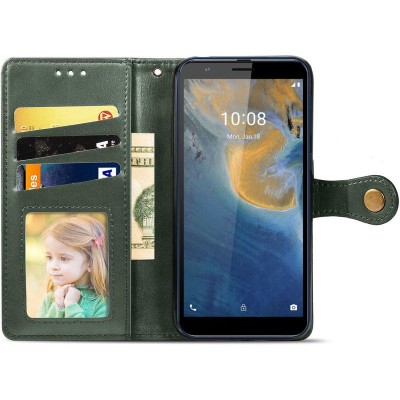 Кожаный чехол книжка GETMAN Gallant (PU) для ZTE Blade A31 Зеленый Кожаный чехол книжка GETMAN Gallant (PU) для ZTE Blade A31 Зеленый