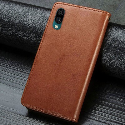 Кожаный чехол книжка GETMAN Gallant (PU) для ZTE Blade A5 (2020) Коричневый