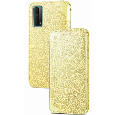 Кожаный чехол книжка GETMAN Mandala (PU) для Huawei P Smart (2021) / Y7a Желтый Кожаный чехол книжка GETMAN Mandala (PU) для Huawei P Smart (2021) / Y7a Желтый