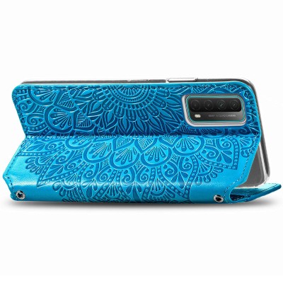 Кожаный чехол книжка GETMAN Mandala (PU) для Huawei P Smart (2021) / Y7a Синий Кожаный чехол книжка GETMAN Mandala (PU) для Huawei P Smart (2021) / Y7a Синий