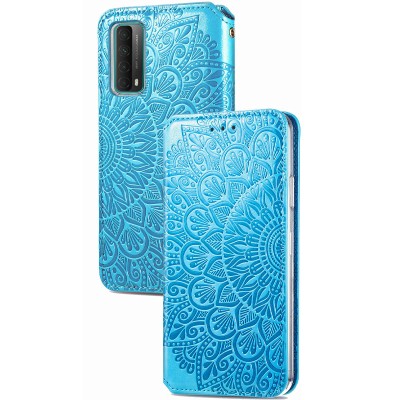 Кожаный чехол книжка GETMAN Mandala (PU) для Huawei P Smart (2021) / Y7a Синий Кожаный чехол книжка GETMAN Mandala (PU) для Huawei P Smart (2021) / Y7a Синий