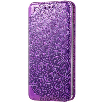 Кожаный чехол книжка GETMAN Mandala (PU) для Samsung Galaxy A02 Фиолетовый Кожаный чехол книжка GETMAN Mandala (PU) для Samsung Galaxy A02 Фиолетовый