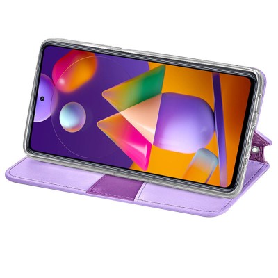 Кожаный чехол книжка GETMAN Mandala (PU) для Samsung Galaxy A02 Фиолетовый Кожаный чехол книжка GETMAN Mandala (PU) для Samsung Galaxy A02 Фиолетовый