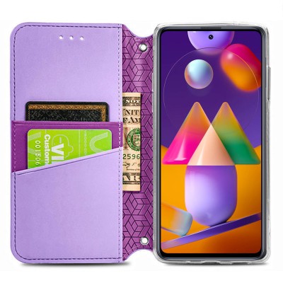 Кожаный чехол книжка GETMAN Mandala (PU) для Samsung Galaxy A02 Фиолетовый Кожаный чехол книжка GETMAN Mandala (PU) для Samsung Galaxy A02 Фиолетовый
