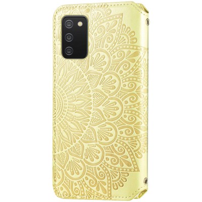 Кожаный чехол книжка GETMAN Mandala (PU) для Samsung Galaxy A02s Желтый Кожаный чехол книжка GETMAN Mandala (PU) для Samsung Galaxy A02s Желтый