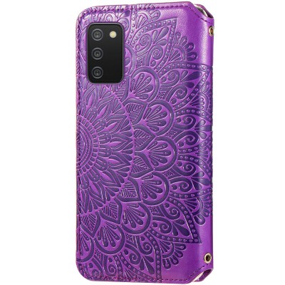 Кожаный чехол книжка GETMAN Mandala (PU) для Samsung Galaxy A02s Фиолетовый Кожаный чехол книжка GETMAN Mandala (PU) для Samsung Galaxy A02s Фиолетовый