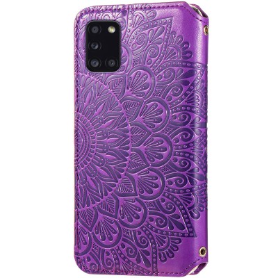 Кожаный чехол книжка GETMAN Mandala (PU) для Samsung Galaxy A31 Фиолетовый Кожаный чехол книжка GETMAN Mandala (PU) для Samsung Galaxy A31 Фиолетовый