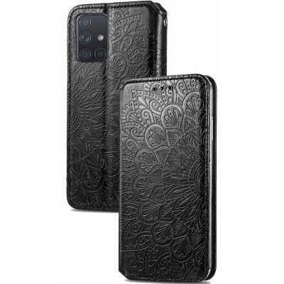 Кожаный чехол книжка GETMAN Mandala (PU) для Samsung Galaxy A51 Черный Кожаный чехол книжка GETMAN Mandala (PU) для Samsung Galaxy A51 Черный