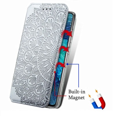 Кожаный чехол книжка GETMAN Mandala (PU) для Samsung Galaxy A72 4G / A72 5G Серый Кожаный чехол книжка GETMAN Mandala (PU) для Samsung Galaxy A72 4G / A72 5G Серый