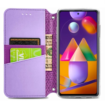 Кожаный чехол книжка GETMAN Mandala (PU) для Samsung Galaxy M31s Фиолетовый Кожаный чехол книжка GETMAN Mandala (PU) для Samsung Galaxy M31s Фиолетовый