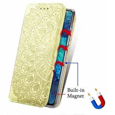 Кожаный чехол книжка GETMAN Mandala (PU) для Samsung Galaxy M51 Желтый Кожаный чехол книжка GETMAN Mandala (PU) для Samsung Galaxy M51 Желтый