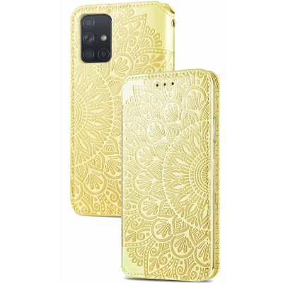 Кожаный чехол книжка GETMAN Mandala (PU) для Samsung Galaxy M51 Желтый Кожаный чехол книжка GETMAN Mandala (PU) для Samsung Galaxy M51 Желтый