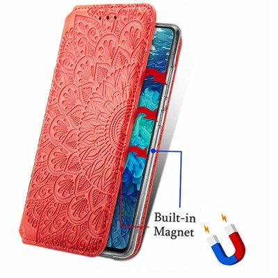 Кожаный чехол книжка GETMAN Mandala (PU) для Samsung Galaxy M51 Красный Кожаный чехол книжка GETMAN Mandala (PU) для Samsung Galaxy M51 Красный