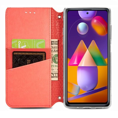 Кожаный чехол книжка GETMAN Mandala (PU) для Samsung Galaxy M51 Красный Кожаный чехол книжка GETMAN Mandala (PU) для Samsung Galaxy M51 Красный