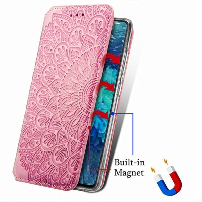 Кожаный чехол книжка GETMAN Mandala (PU) для Samsung Galaxy M51 Розовый Кожаный чехол книжка GETMAN Mandala (PU) для Samsung Galaxy M51 Розовый