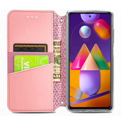 Кожаный чехол книжка GETMAN Mandala (PU) для Samsung Galaxy M51 Розовый Кожаный чехол книжка GETMAN Mandala (PU) для Samsung Galaxy M51 Розовый