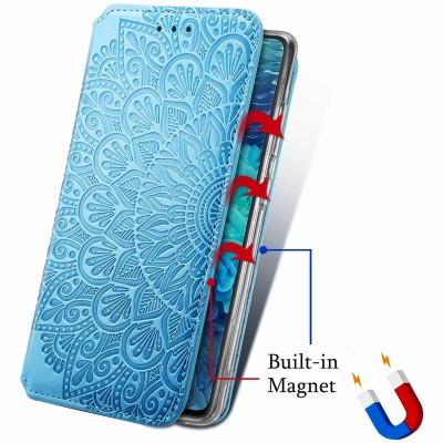 Кожаный чехол книжка GETMAN Mandala (PU) для Samsung Galaxy M51 Синий Кожаный чехол книжка GETMAN Mandala (PU) для Samsung Galaxy M51 Синий