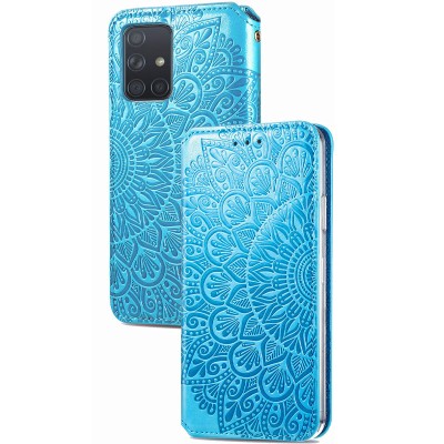 Кожаный чехол книжка GETMAN Mandala (PU) для Samsung Galaxy M51 Синий Кожаный чехол книжка GETMAN Mandala (PU) для Samsung Galaxy M51 Синий