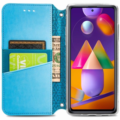 Кожаный чехол книжка GETMAN Mandala (PU) для Samsung Galaxy M51 Синий Кожаный чехол книжка GETMAN Mandala (PU) для Samsung Galaxy M51 Синий